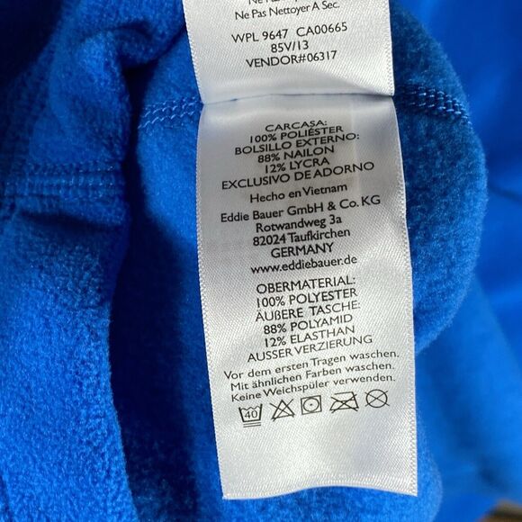 Eddie Bauer First Ascent Sweater Mens Large Blue Pullover 1/4 Zip Fleece Jacket - Picture 11 of 12